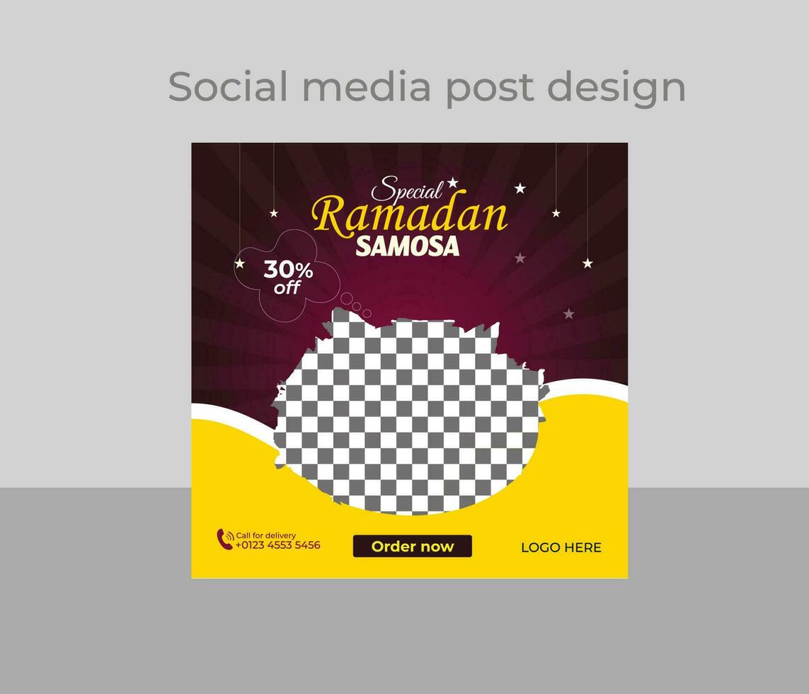 Ramadan food social media post vector