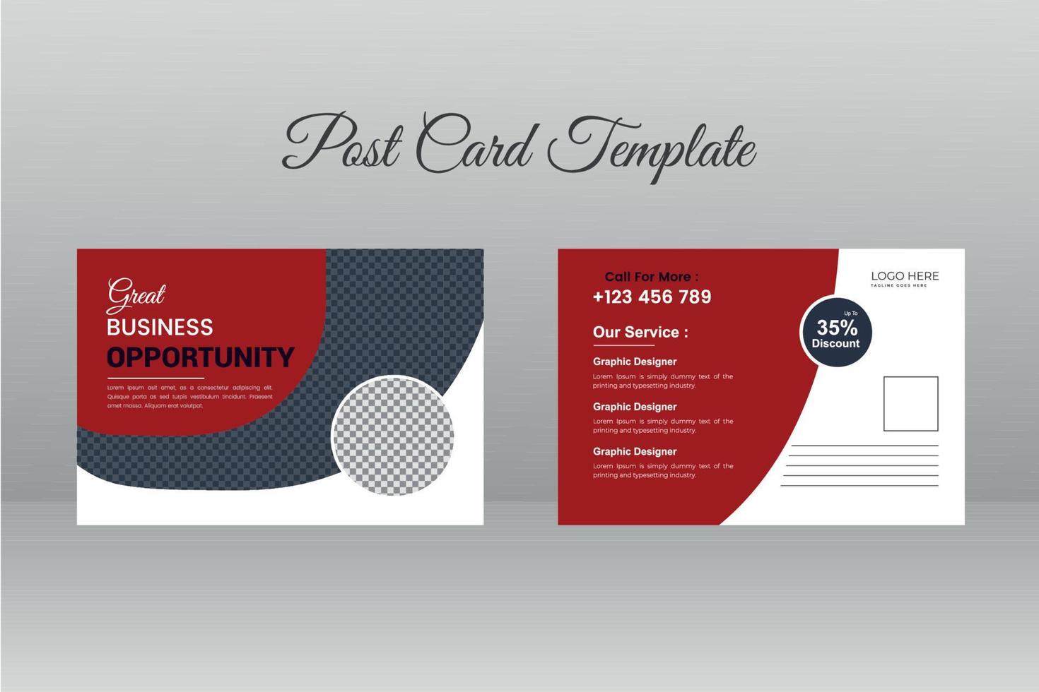 Post card template design vector