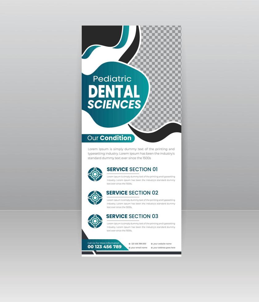 dental or medical roll up banner vector