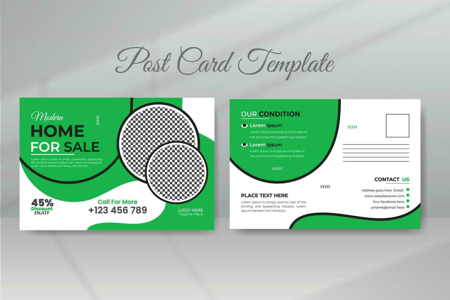 Real Estate Postcard Template Design vector