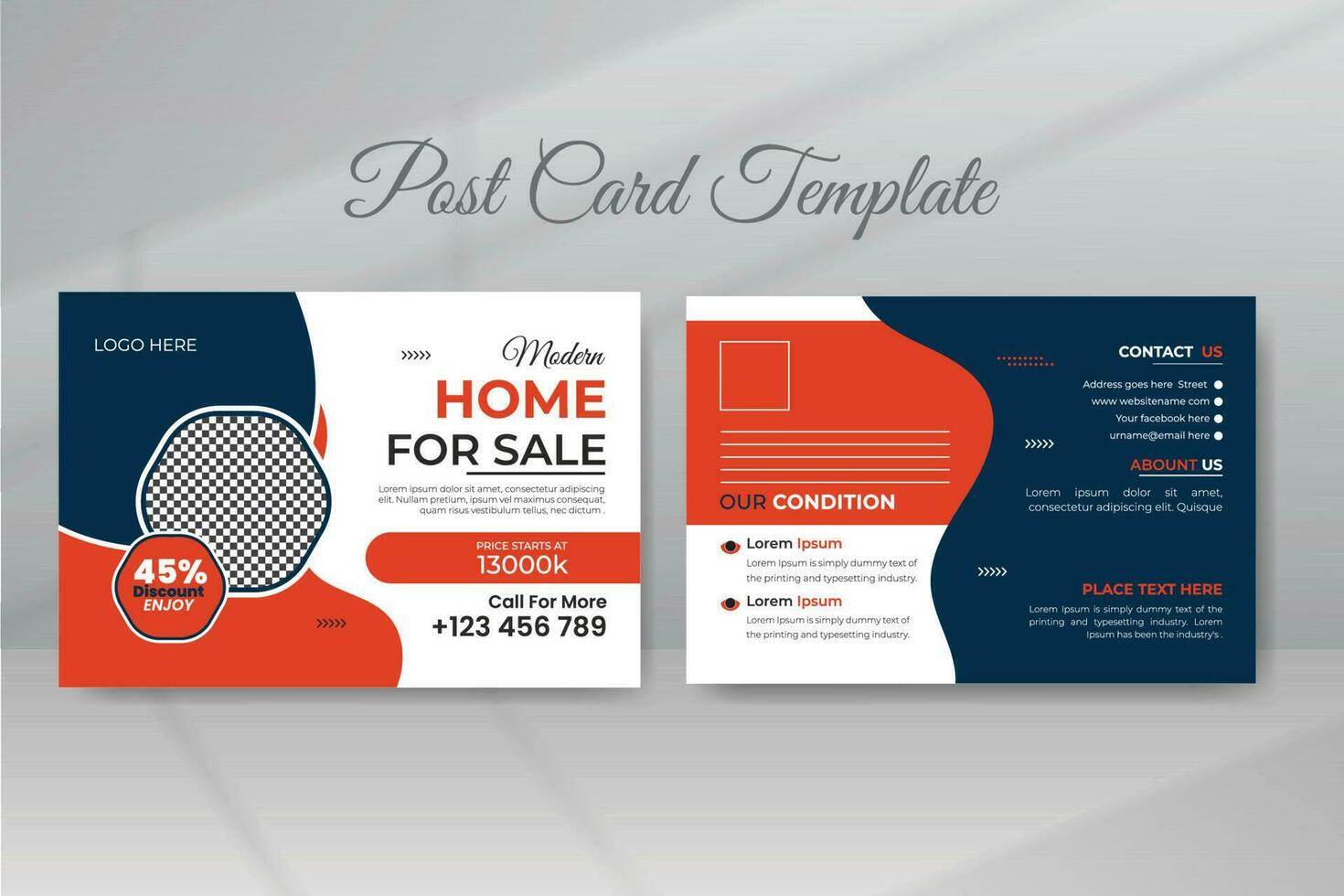 Real Estate Postcard Template Design vector