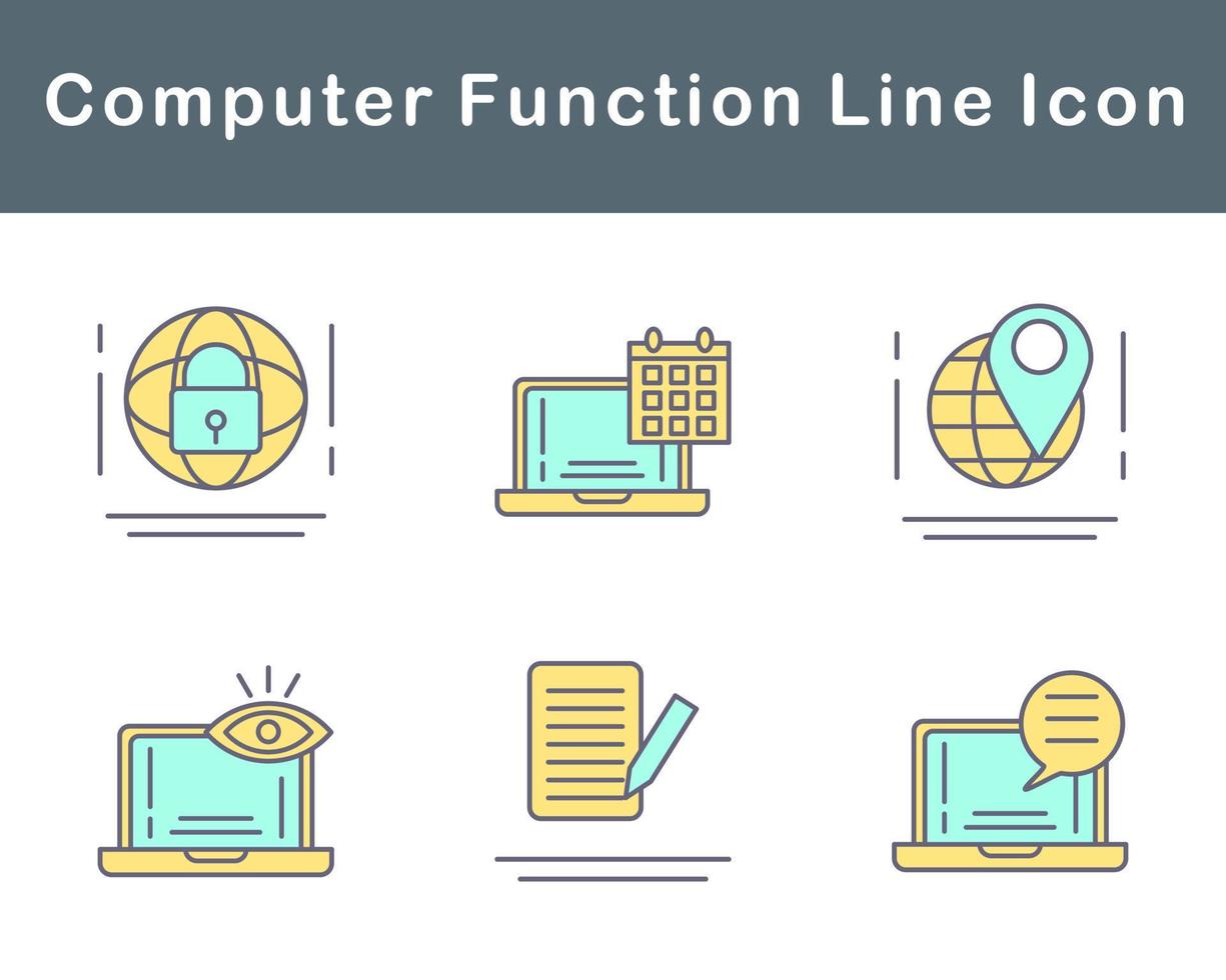 Computer Function Vector Icon Set