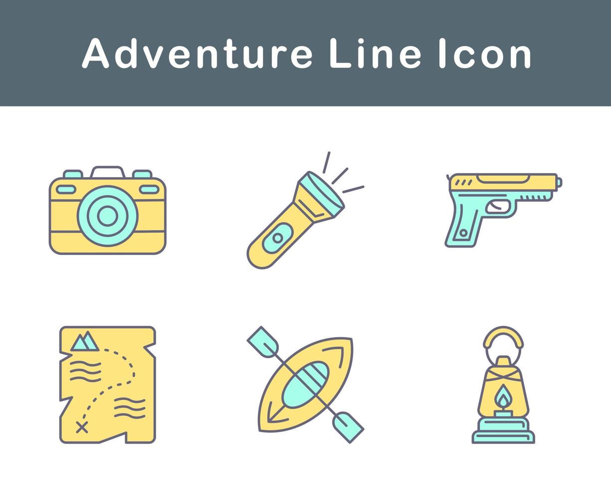 conjunto de iconos de vector de aventura