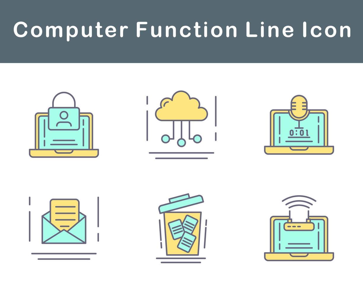 computadora función vector icono conjunto