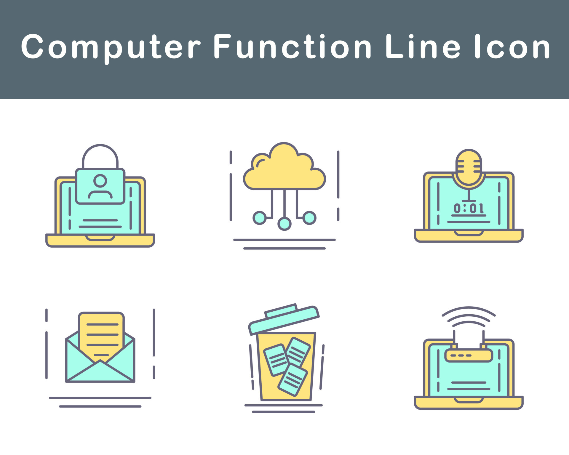 Computer Function Vector Icon Set 20642883 Vector Art at Vecteezy