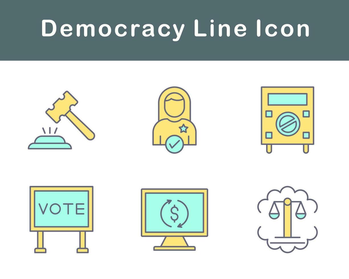 democracia vector icono conjunto