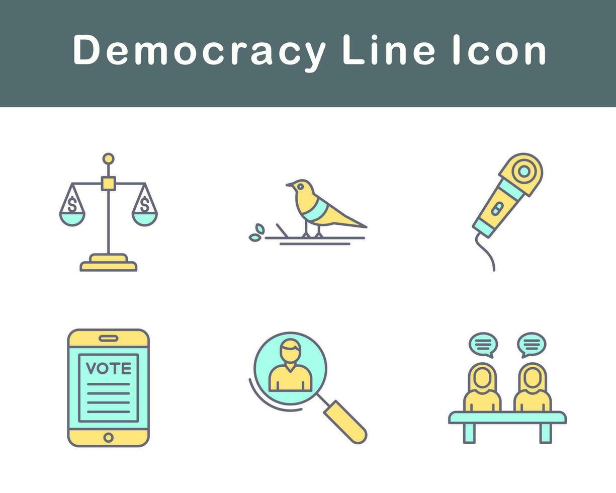 democracia vector icono conjunto