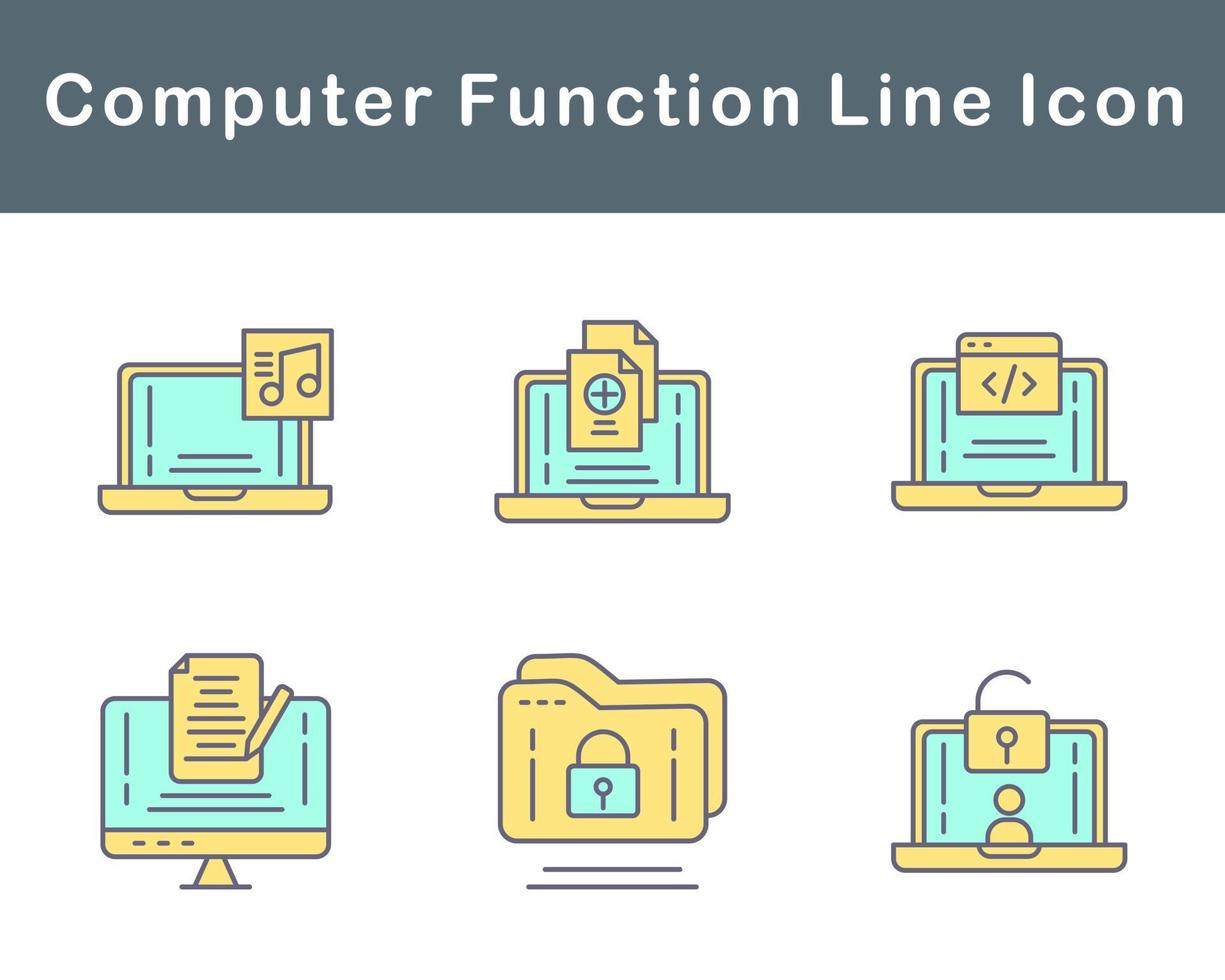 computadora función vector icono conjunto