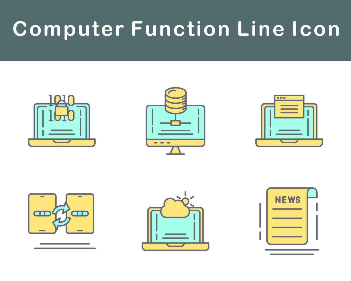 Computer Function Vector Icon Set
