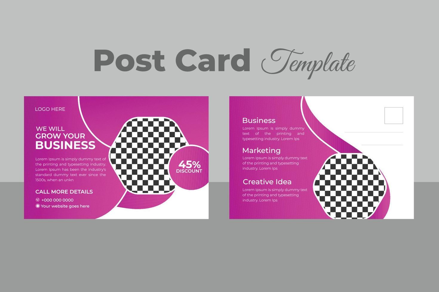 Business Postcard Template Design vector