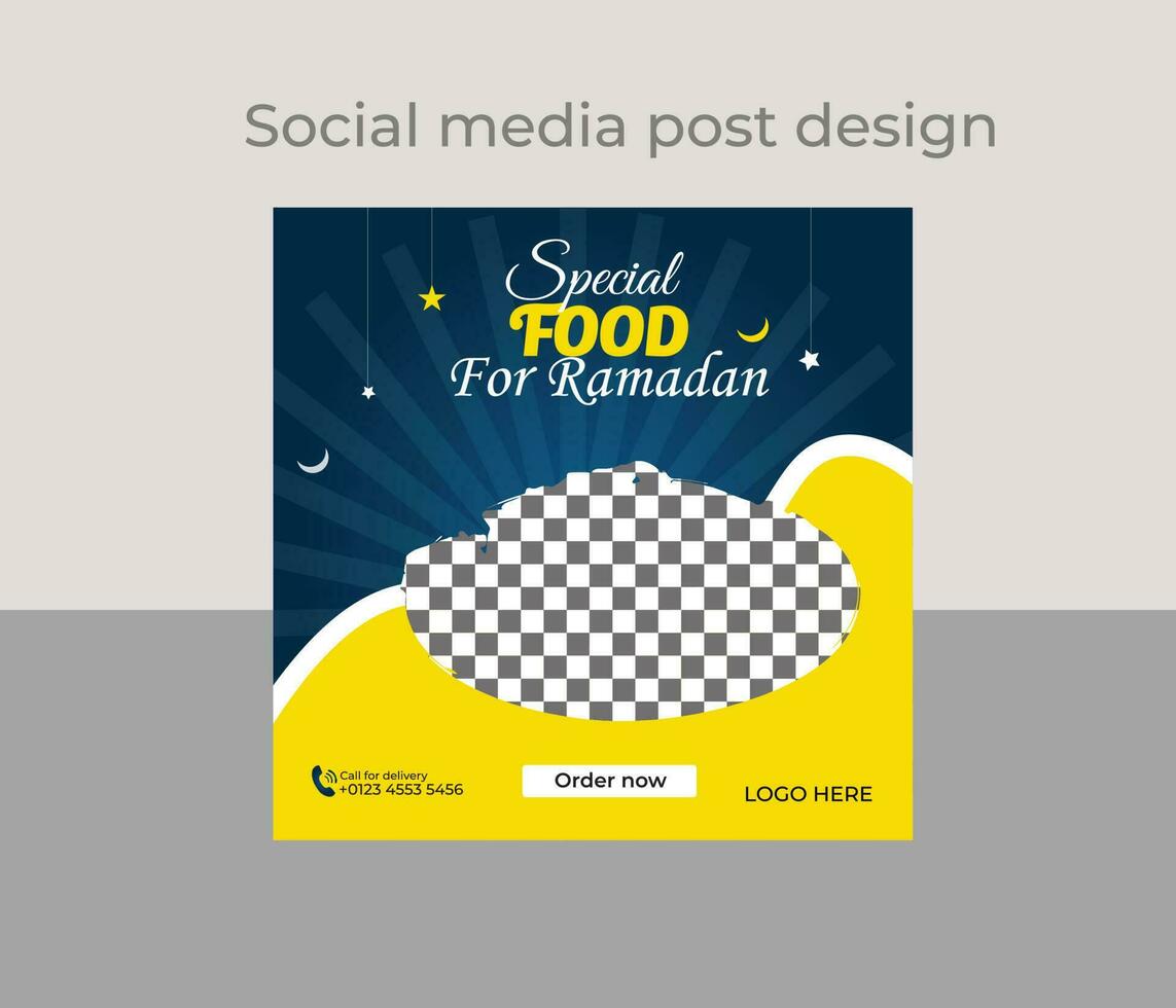 Ramadan food social media post vector