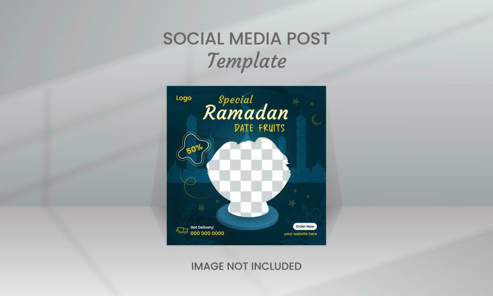 Ramadán comida social medios de comunicación enviar vector