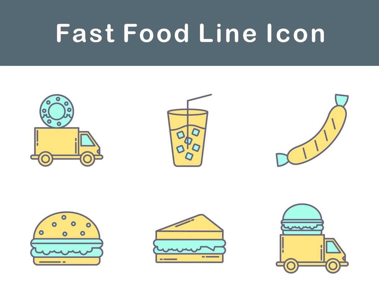 Fast Food Vector Icon Set