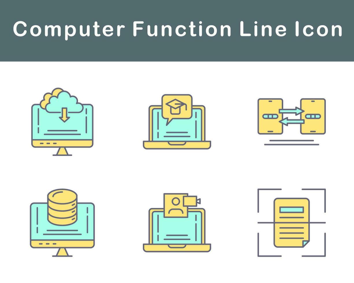 Computer Function Vector Icon Set