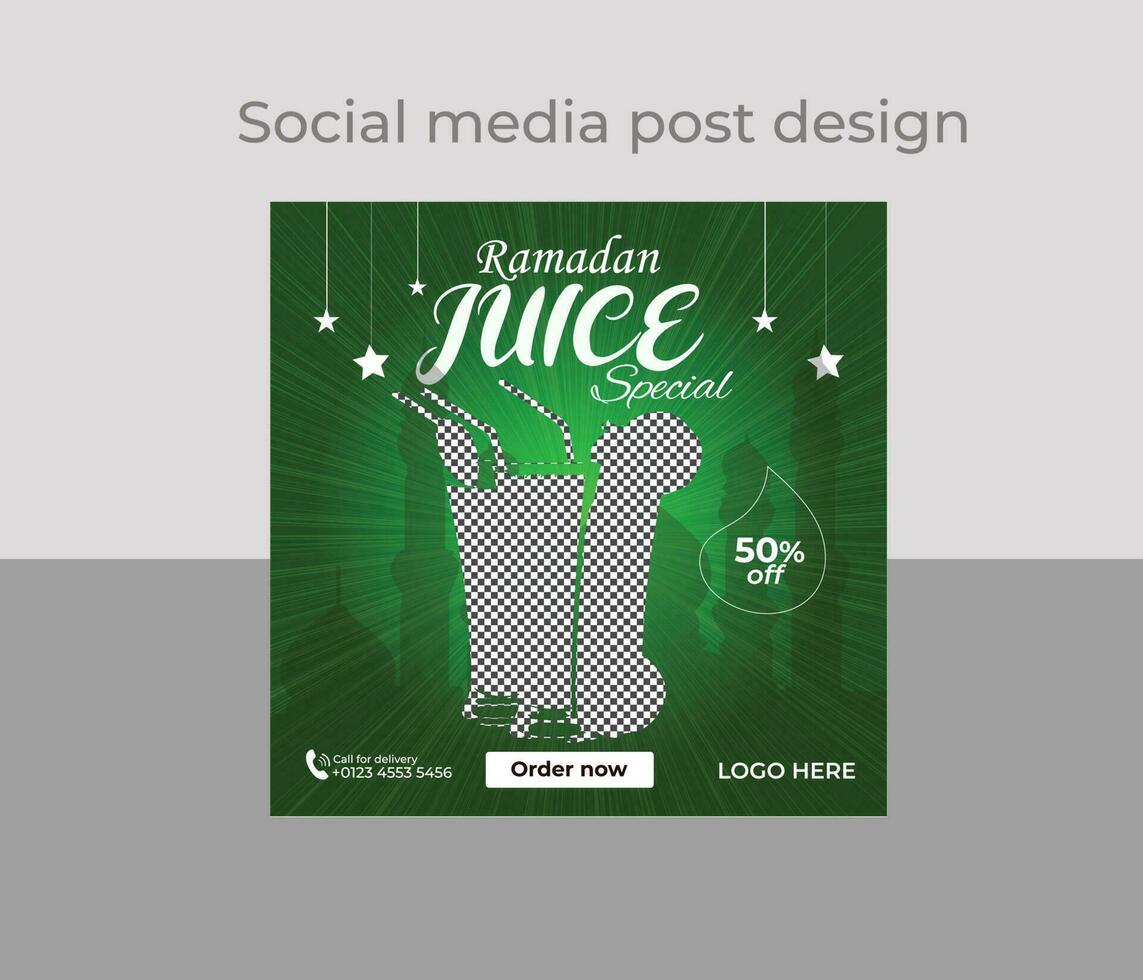 Ramadan Food Social Media Post vector