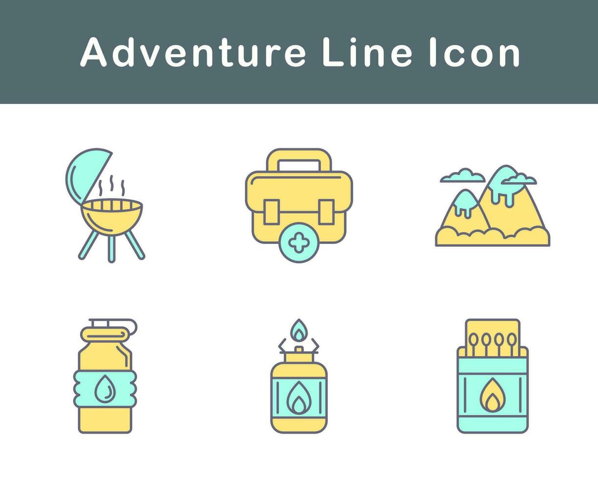 conjunto de iconos de vector de aventura