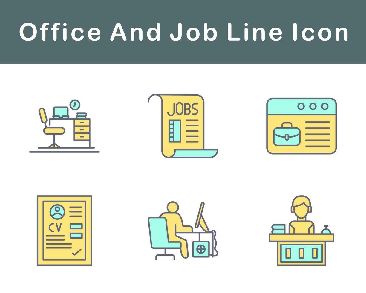 Work Office And Job Vector Icon Set