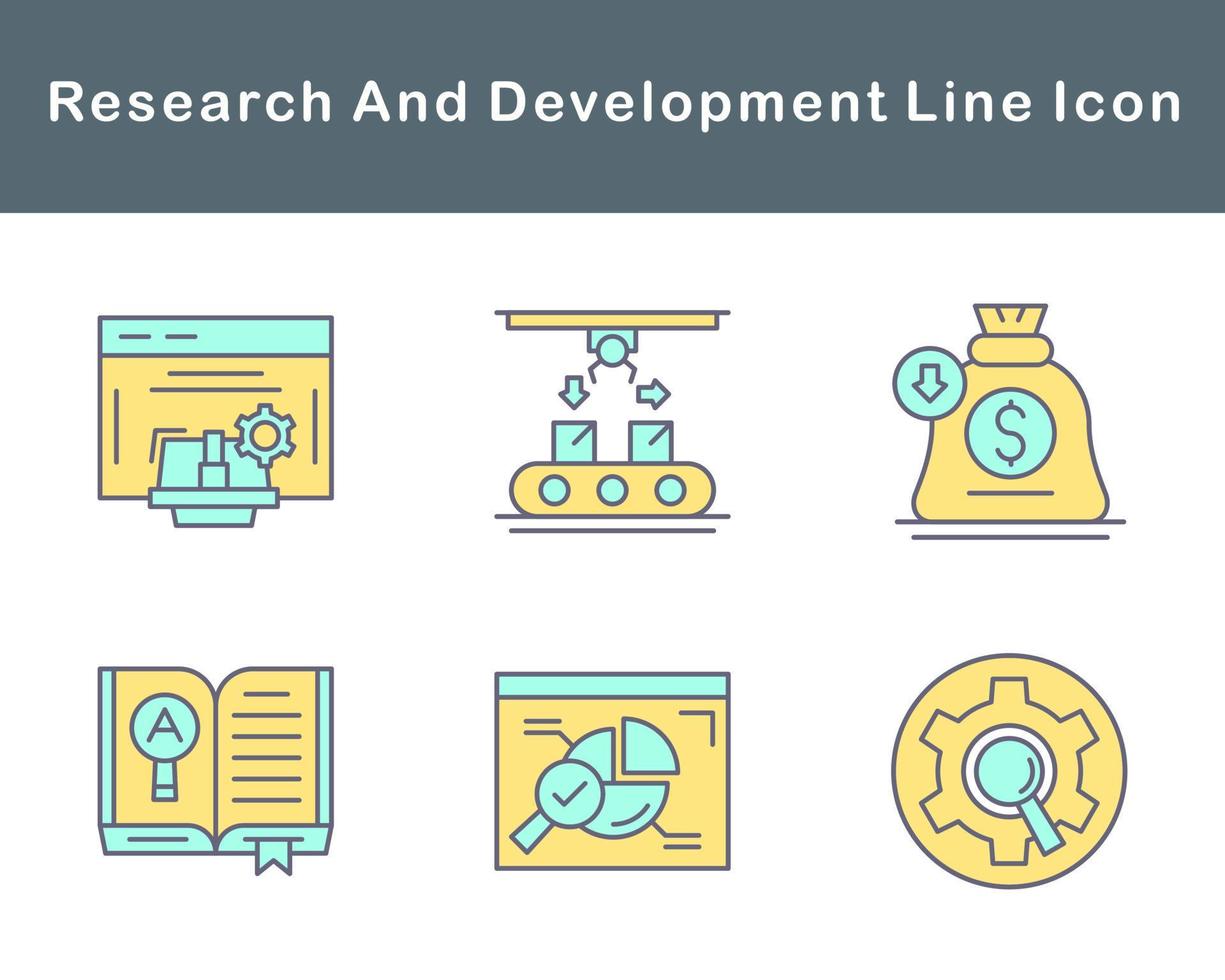 investigación y desarrollo vector icono conjunto