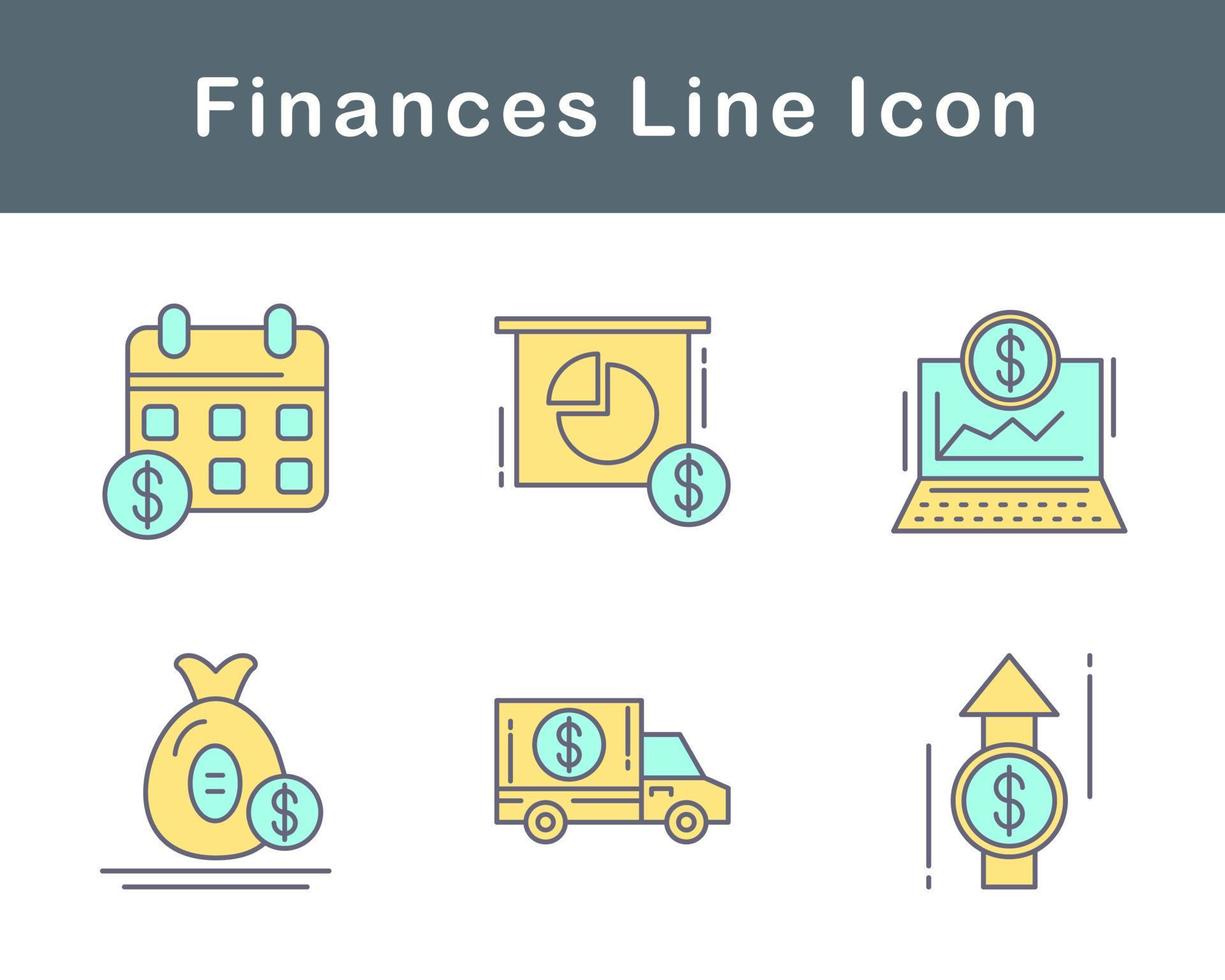 finanzas vector icono conjunto