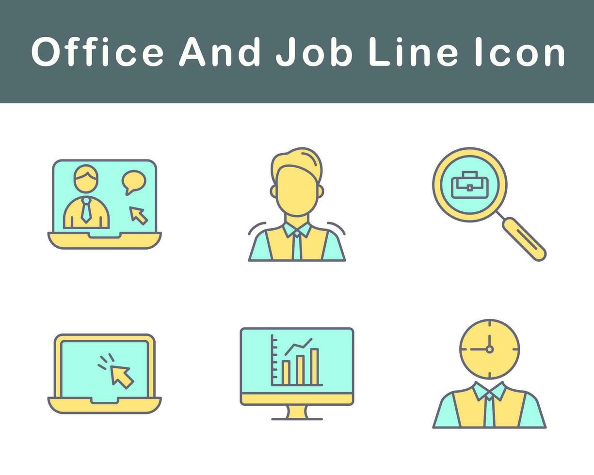 Work Office And Job Vector Icon Set