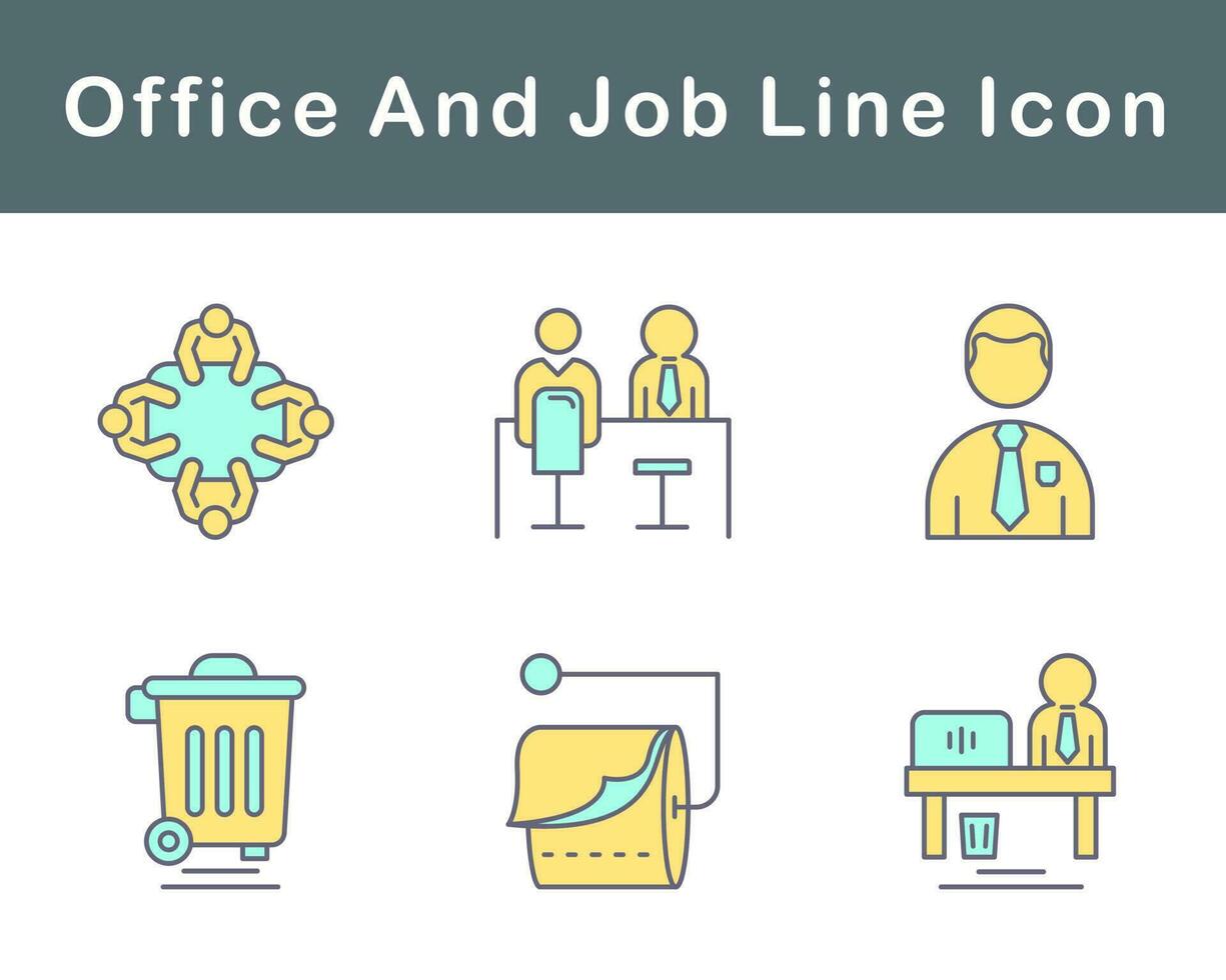 Work Office And Job Vector Icon Set