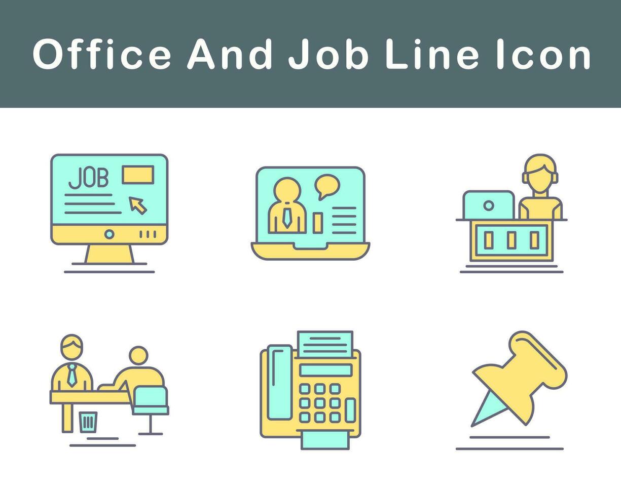 Work Office And Job Vector Icon Set