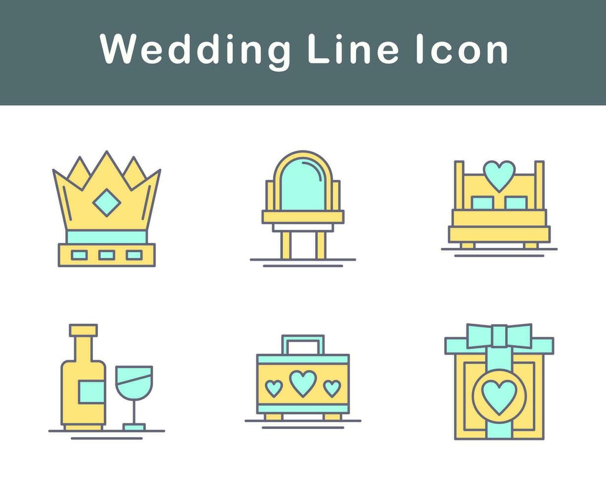 Boda vector icono conjunto