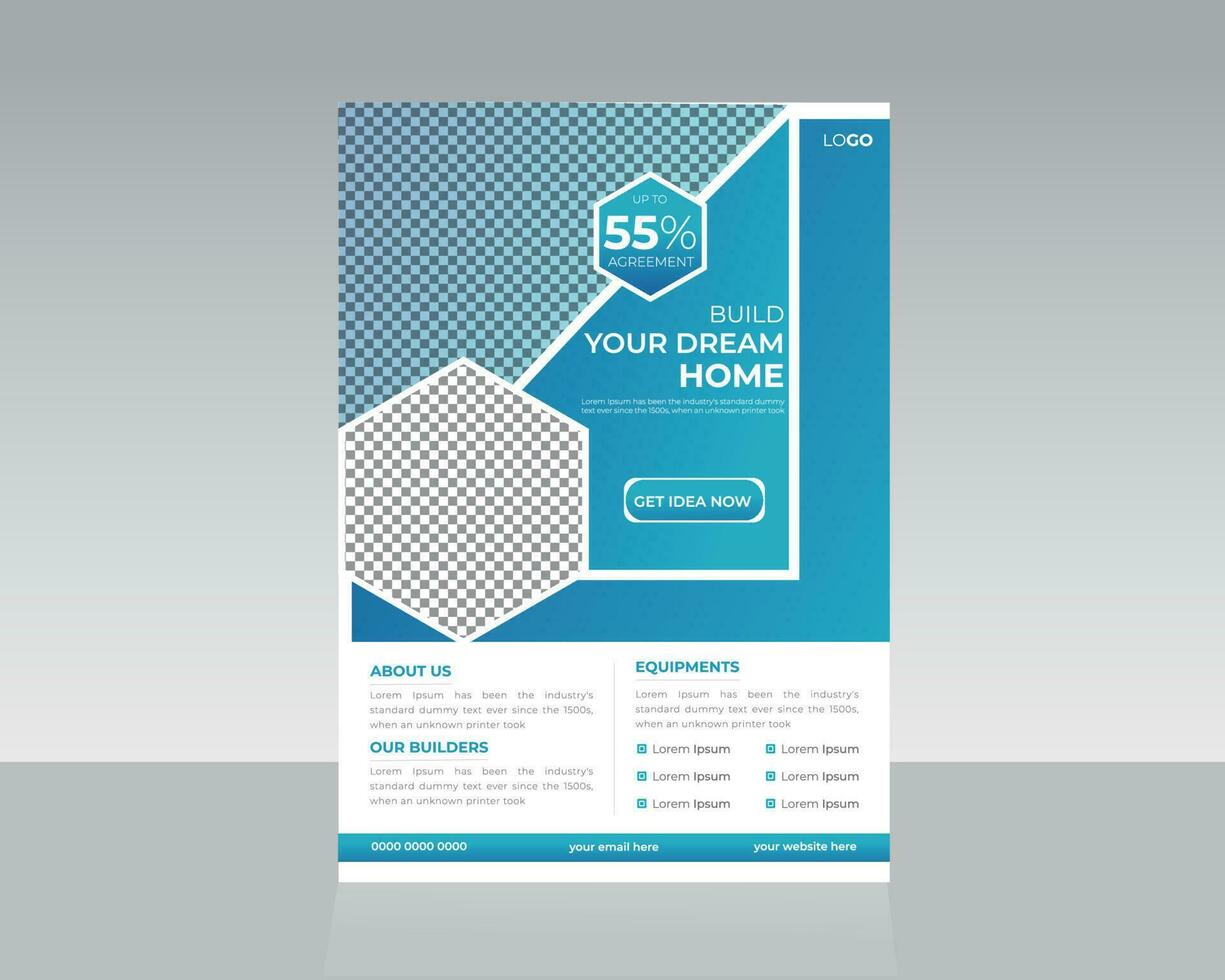 Construction flyer template design vector