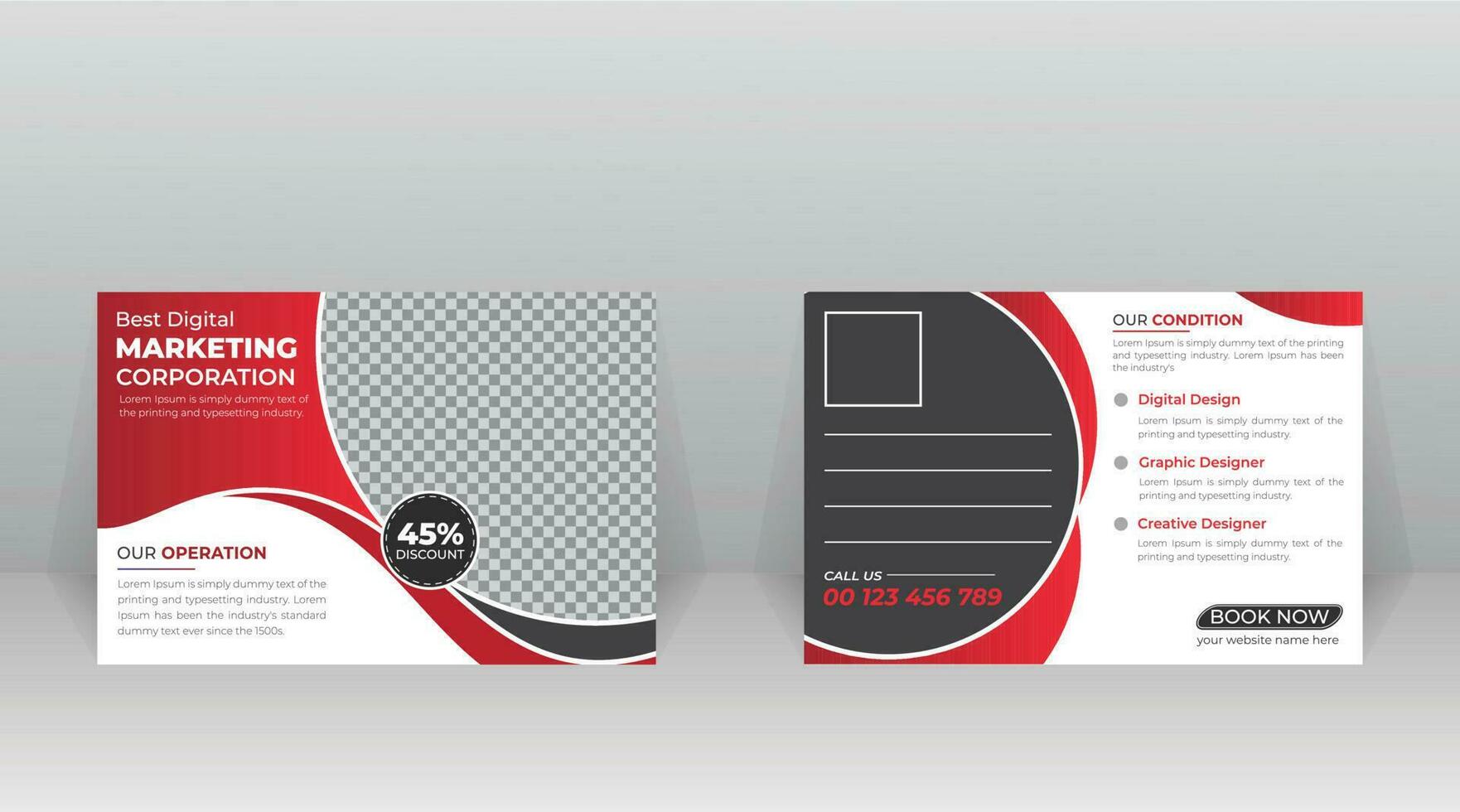 Business Postcard Template Design vector