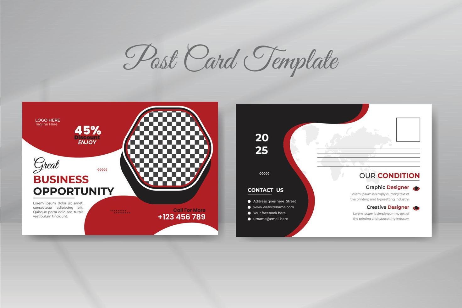 Business Postcard Template Design vector