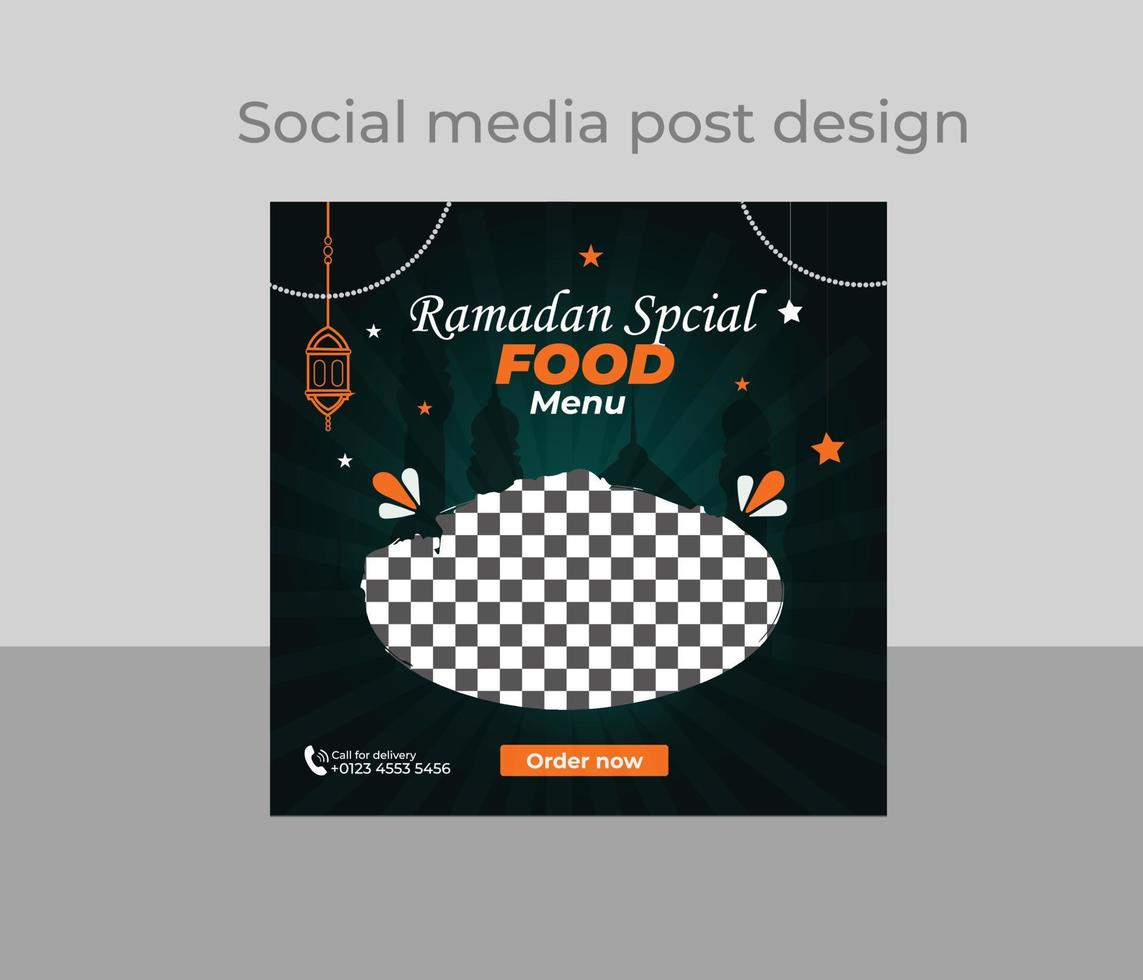Ramadan Food Social Media Post vector