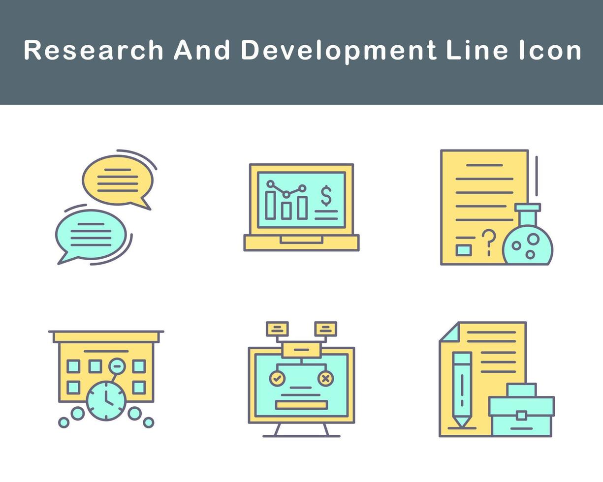 investigación y desarrollo vector icono conjunto