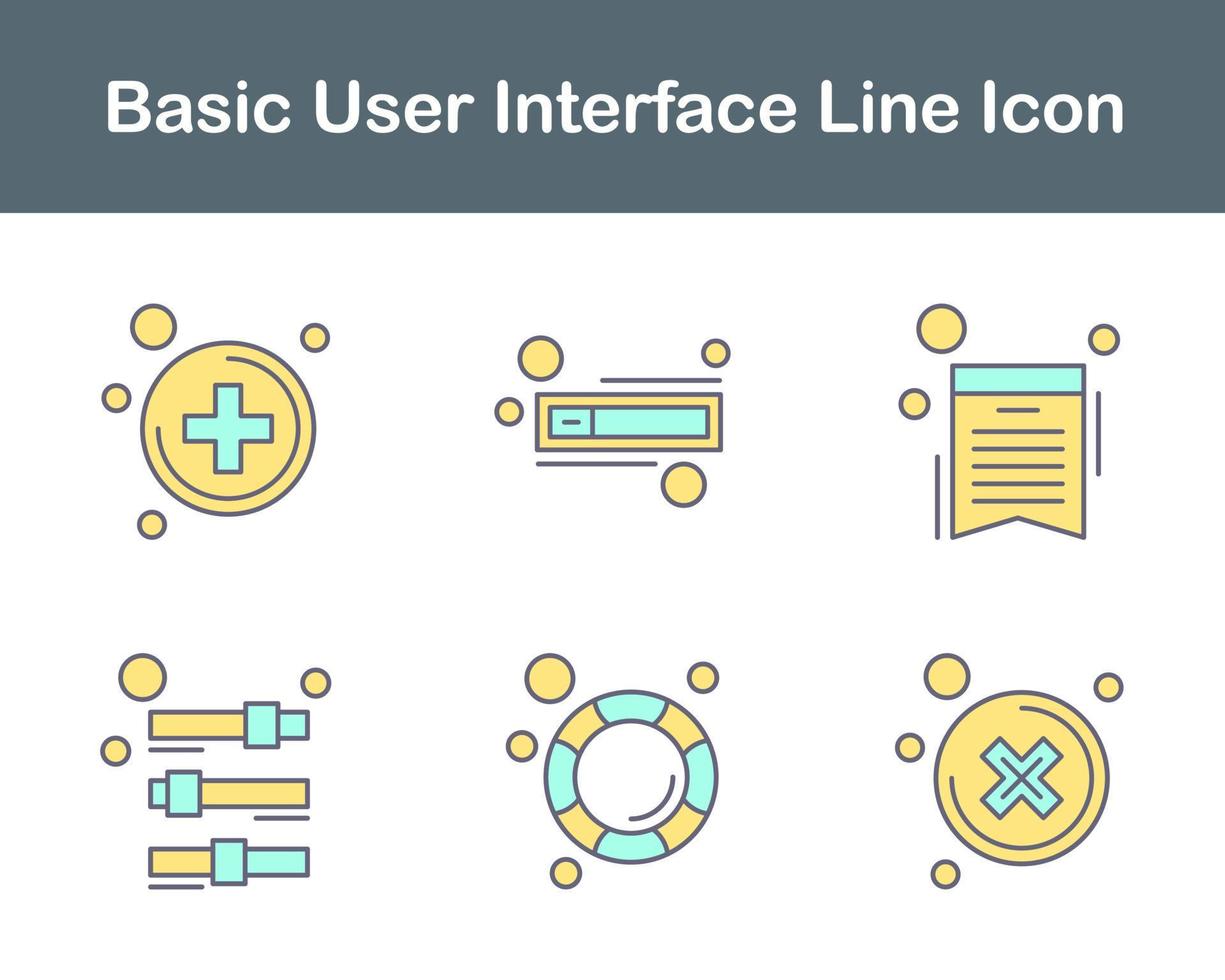 básico usuario interfaz vector icono conjunto