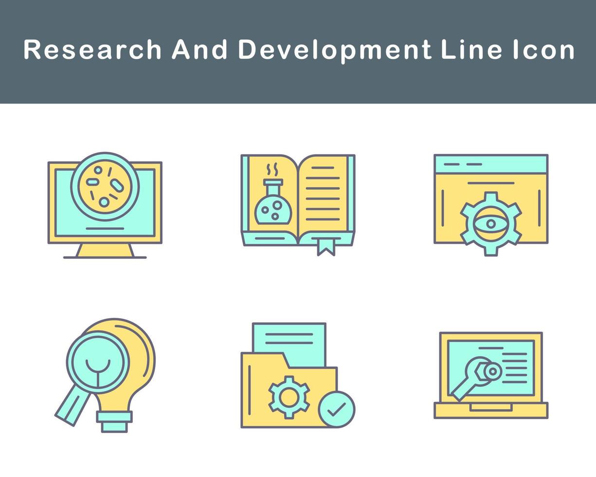 investigación y desarrollo vector icono conjunto