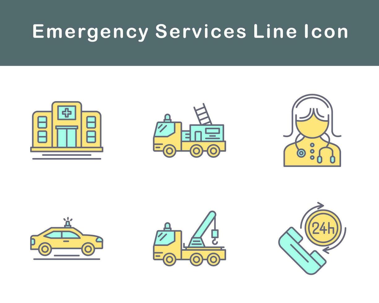 emergencia servicios vector icono conjunto