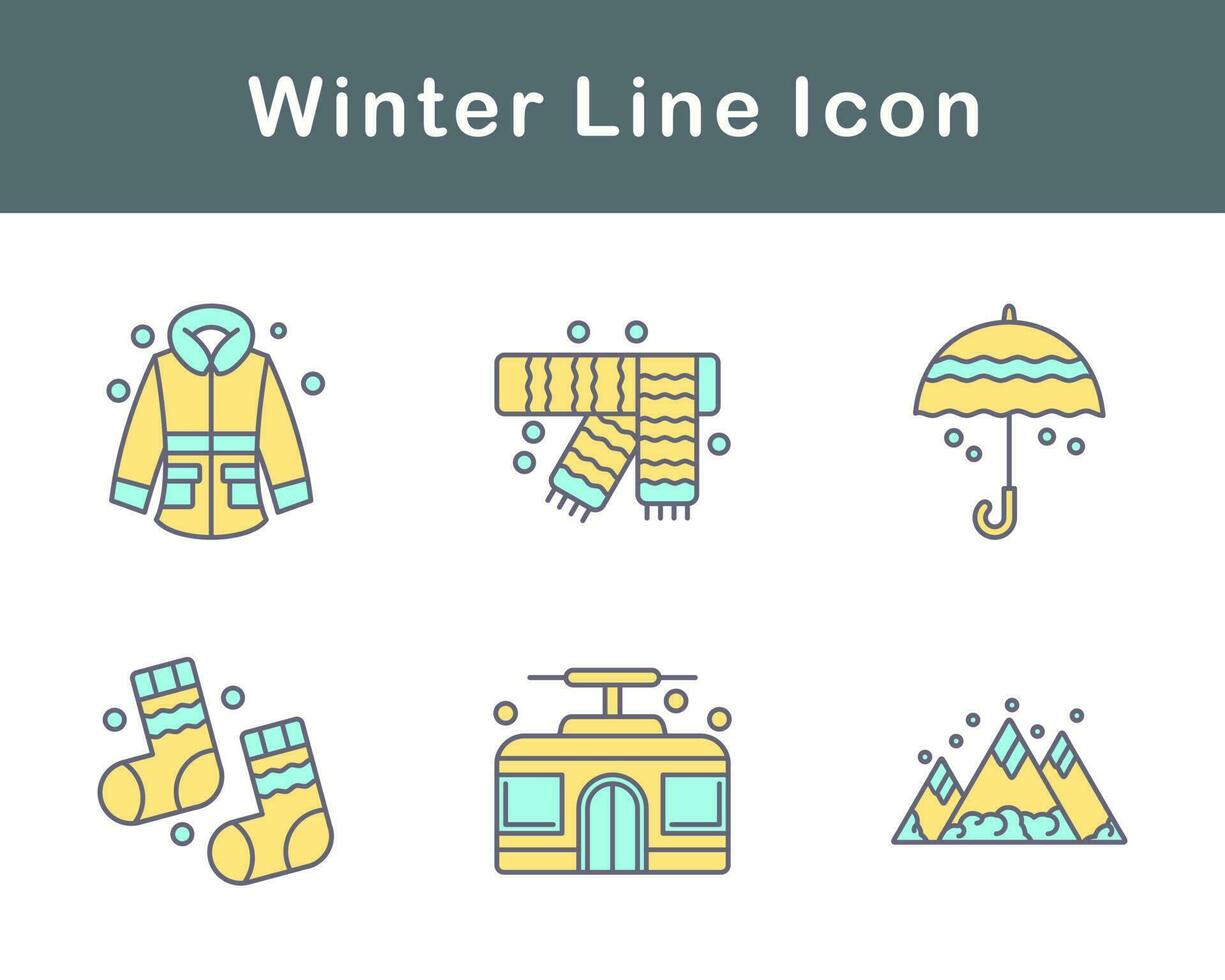 invierno vector icono conjunto