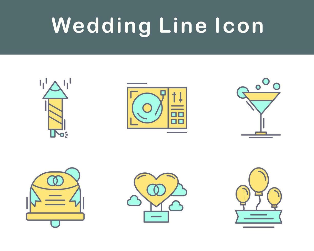 Boda vector icono conjunto