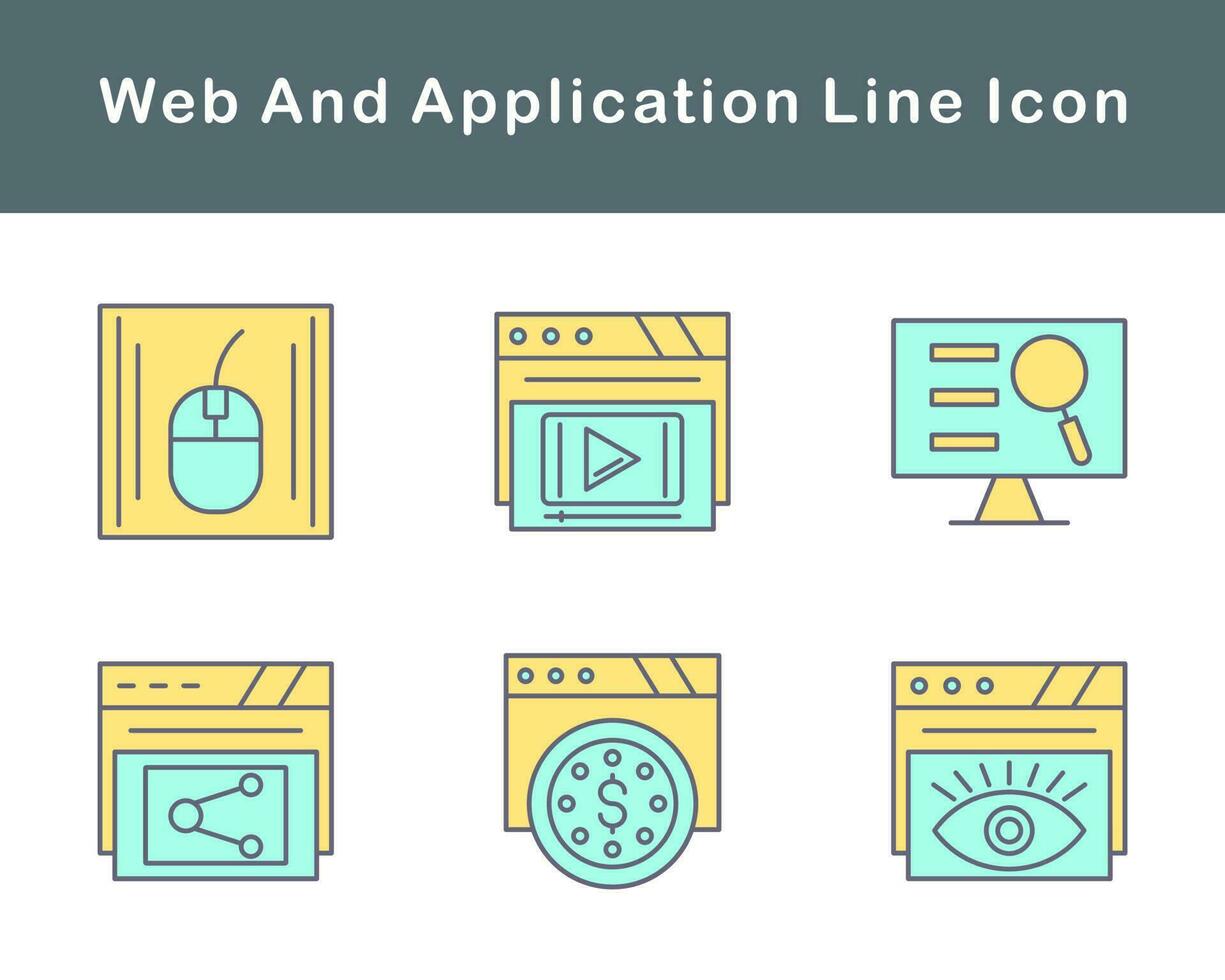 web y solicitud vector icono conjunto