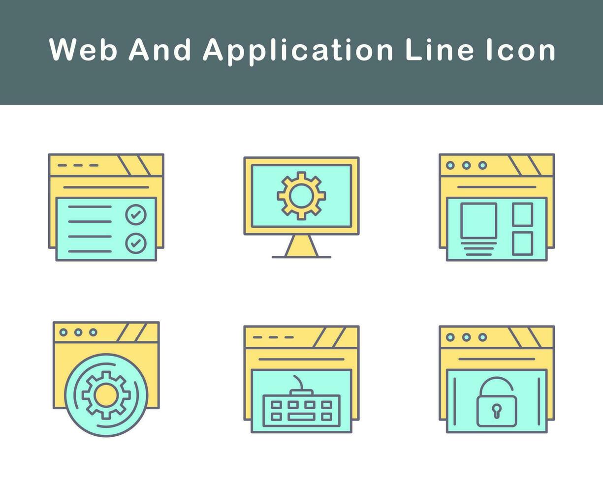 web y solicitud vector icono conjunto