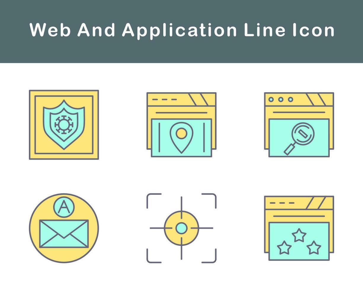 web y solicitud vector icono conjunto