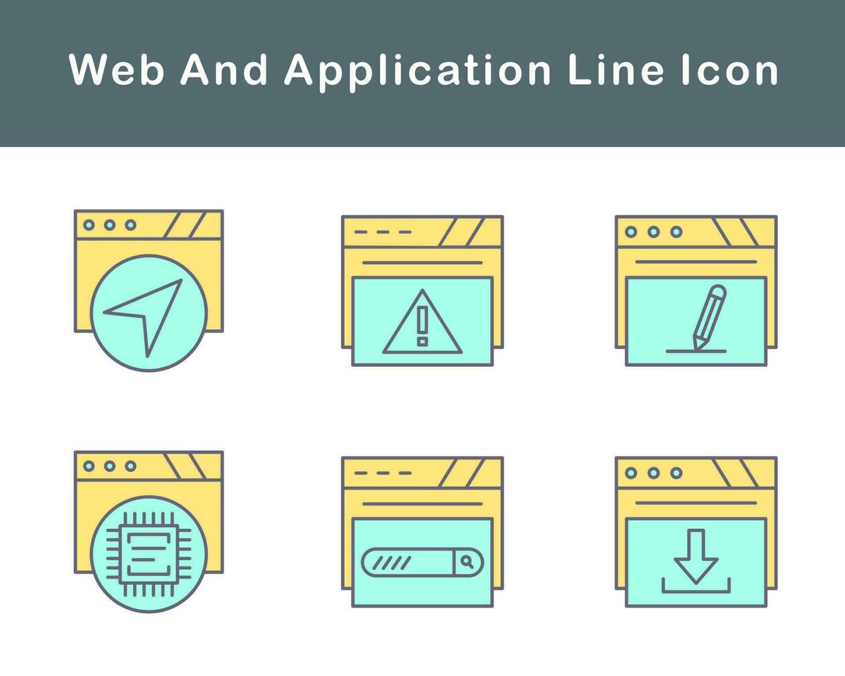 web y solicitud vector icono conjunto