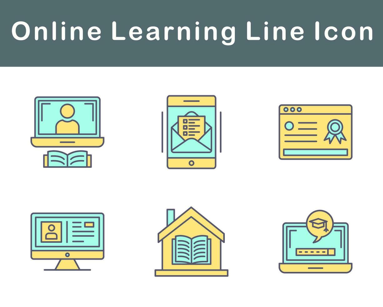 Online Learning Vector Icon Set