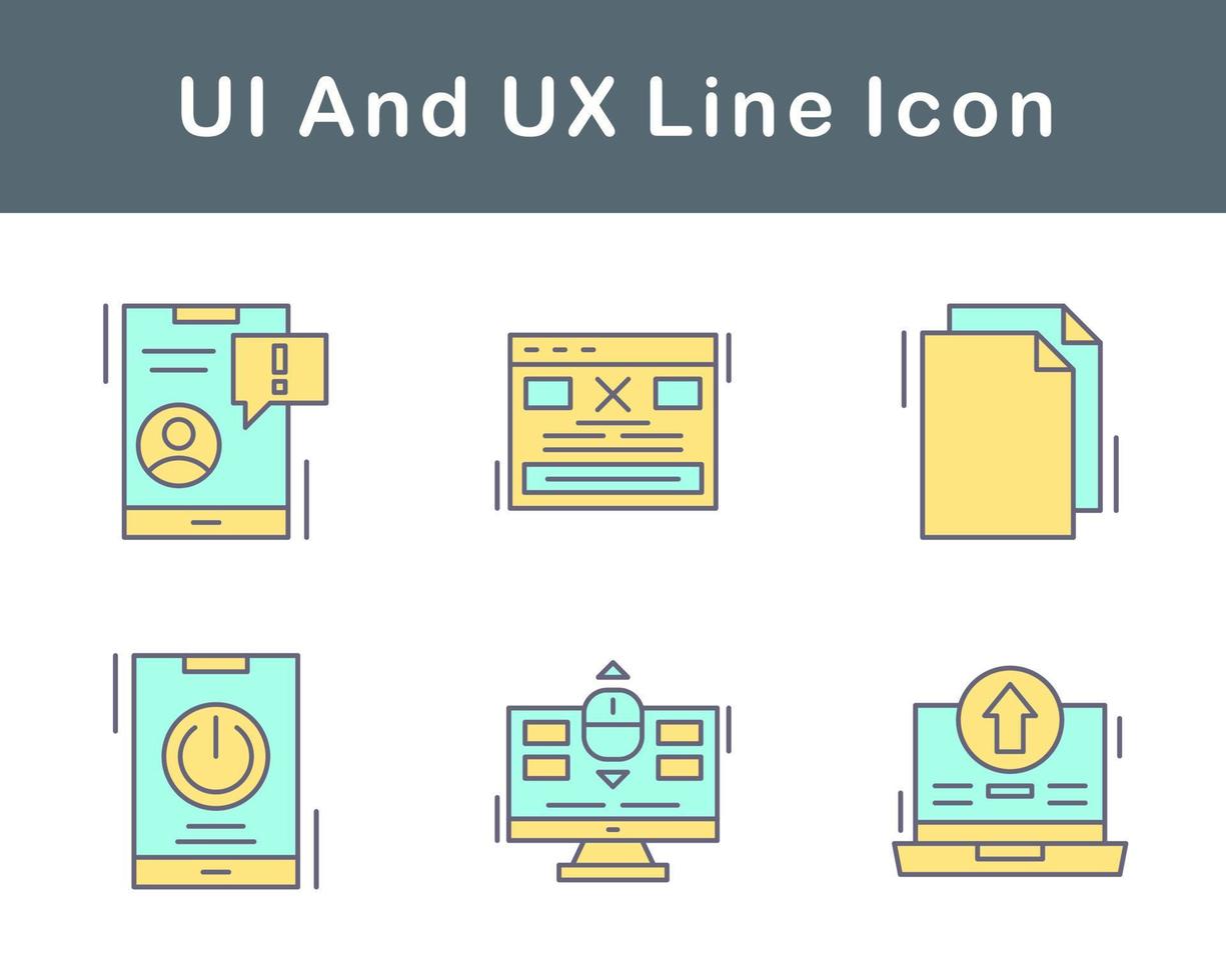 ui y ux vector icono conjunto