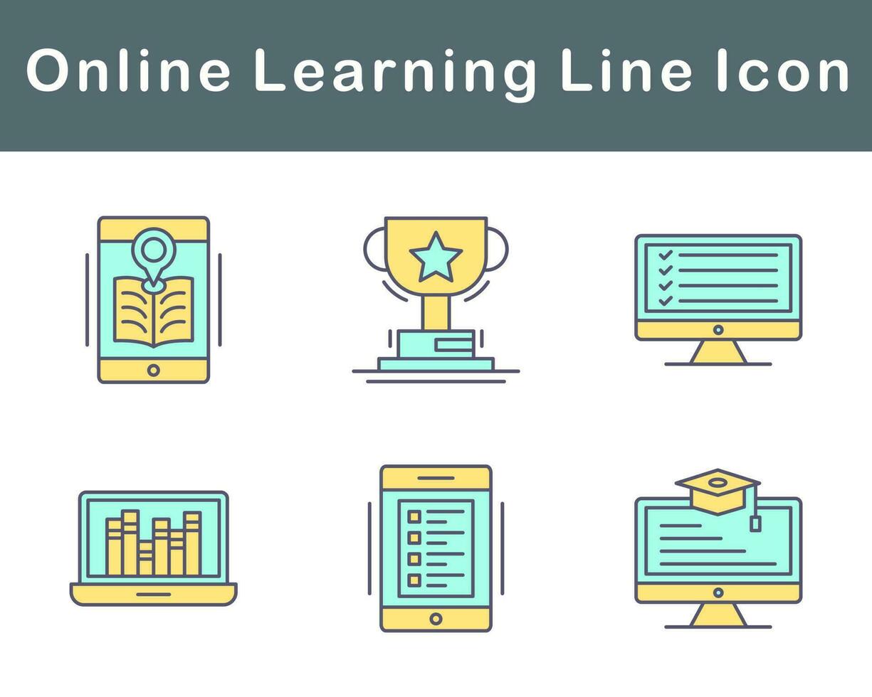 Online Learning Vector Icon Set