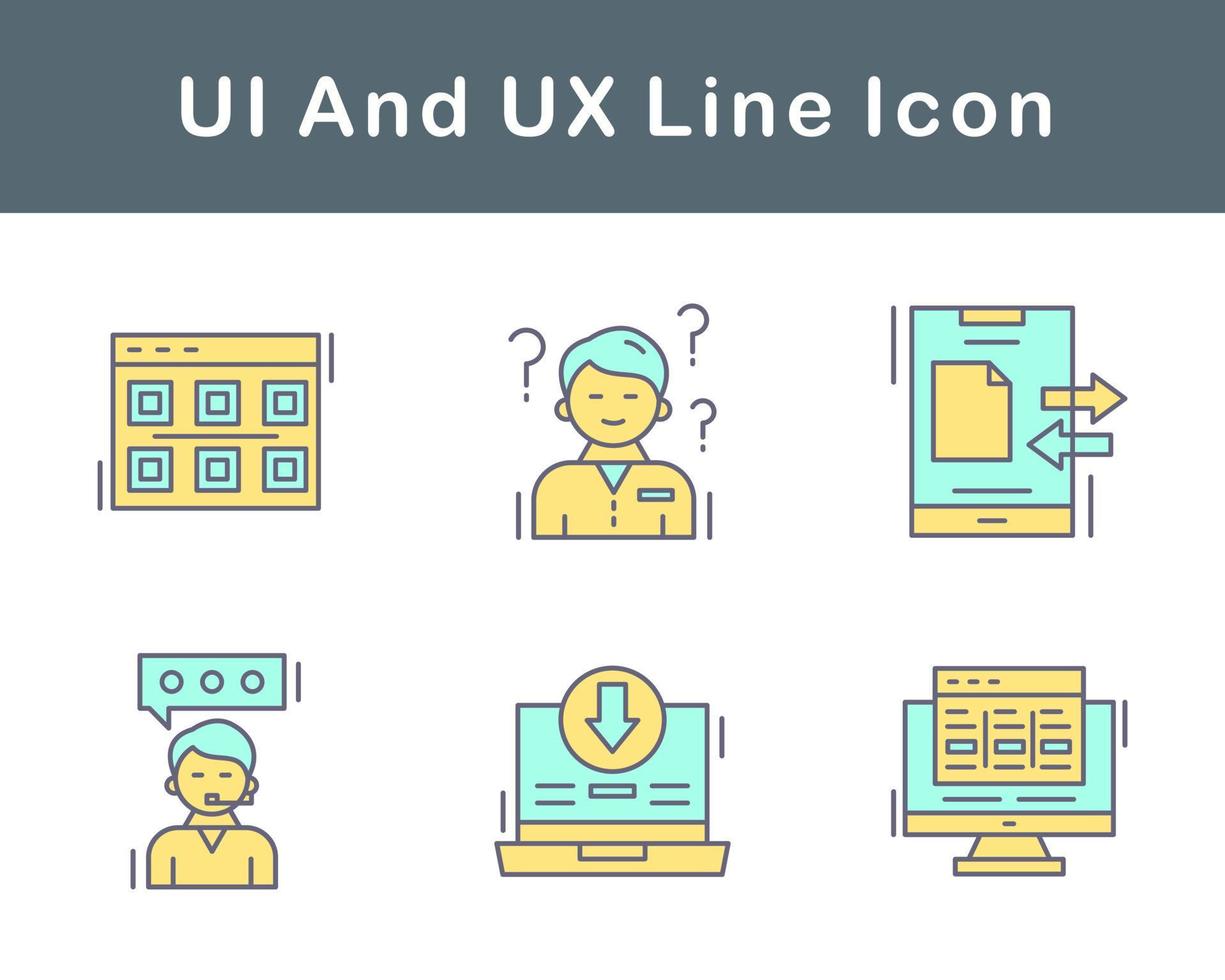 ui y ux vector icono conjunto