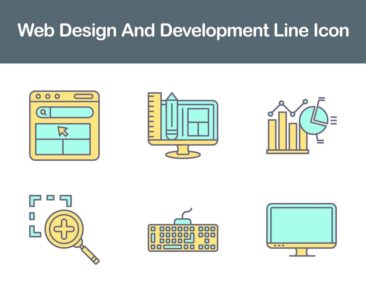 web diseño y desarrollo vector icono conjunto