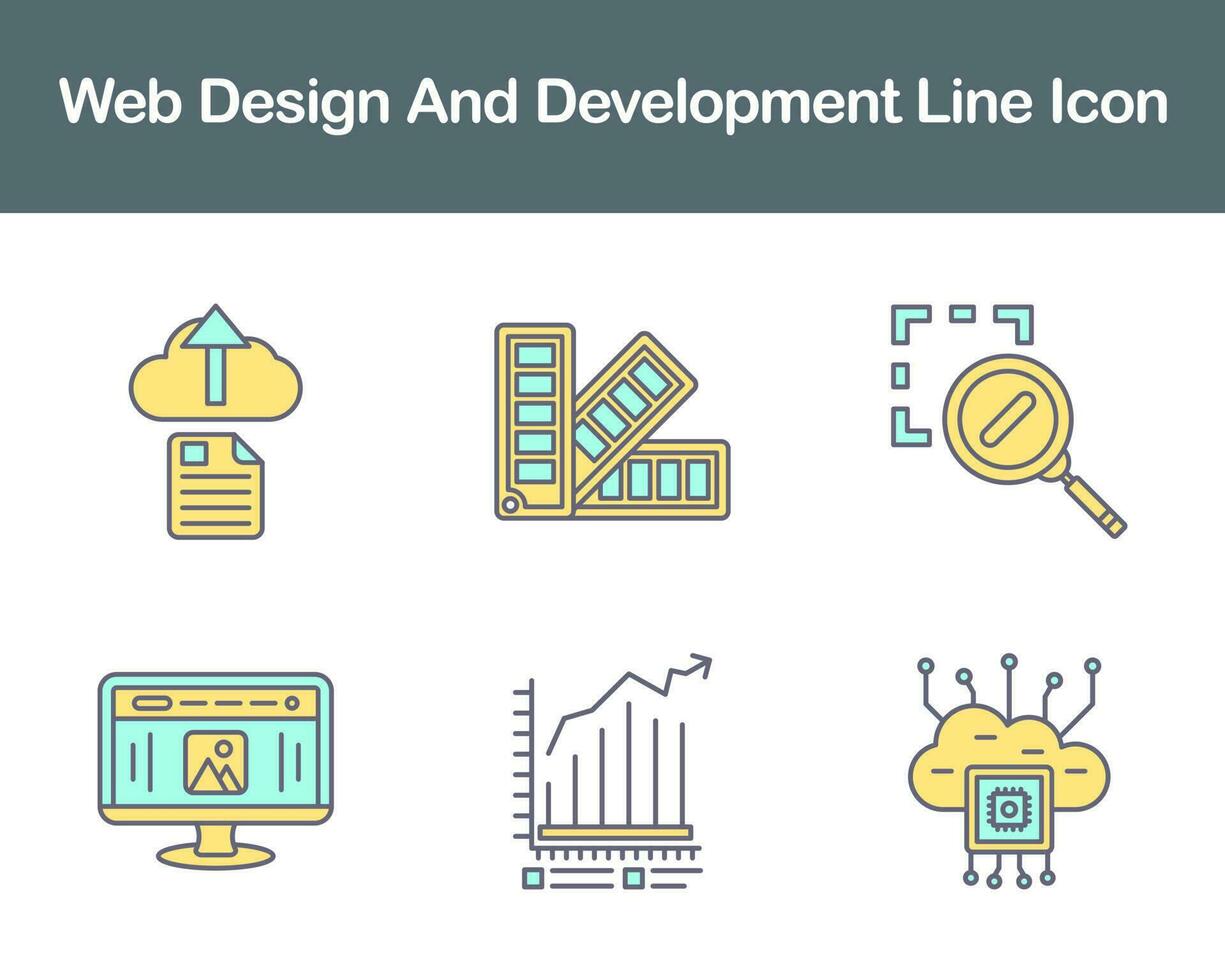 web diseño y desarrollo vector icono conjunto