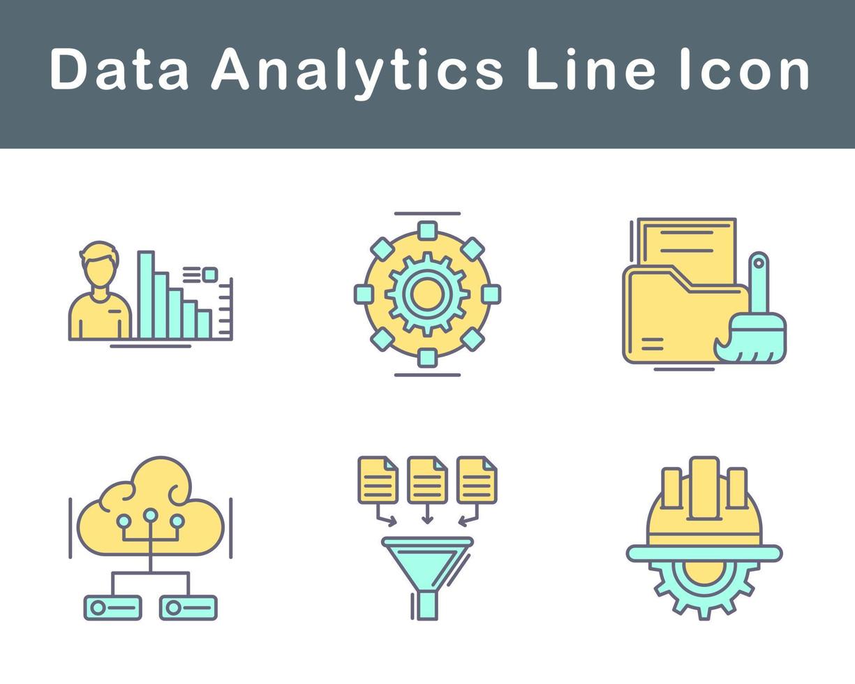 datos analítica vector icono conjunto