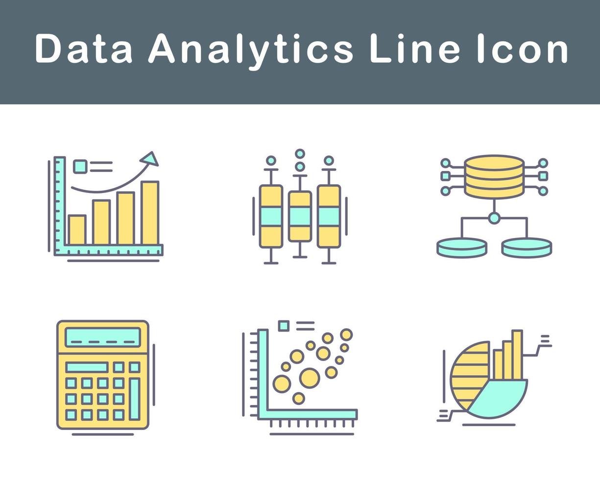 datos analítica vector icono conjunto