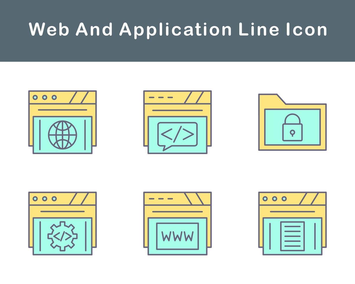 web y solicitud vector icono conjunto